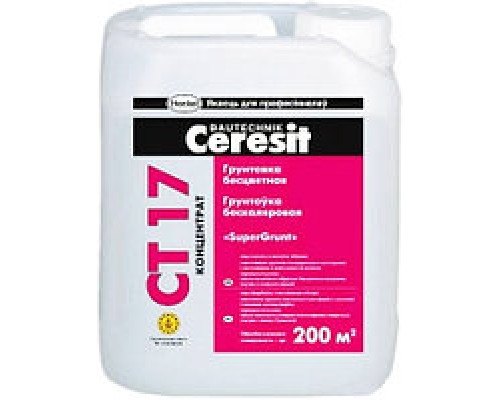 Грунтовка Ceresit CT17 бесцветная белая, 5л